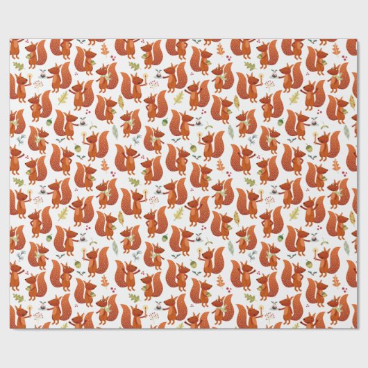 Cute Squirrel Cadeaupapier (Vlak)