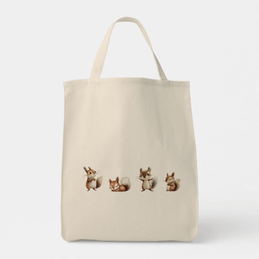 Cute Squirrel Canvas tas (Achterkant)