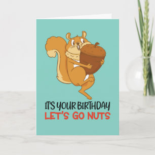 Cute Squirrel Cartoon Laten we gaan snotten grappi Kaart