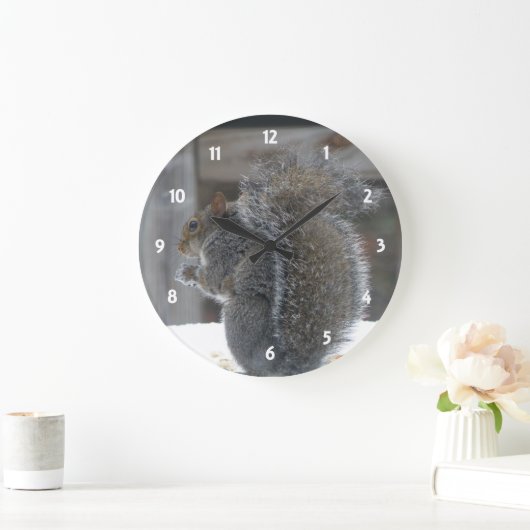Cute Squirrel Clock Grote Klok (Huis)