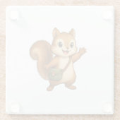 Cute Squirrel Coaster – Okojo and Friends Glazen Onderzetter (Achterkant)