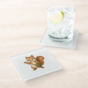 Cute Squirrel Coaster – Okojo en Vrienden Glazen Onderzetter