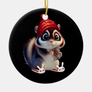 Cute Squirrel Coffee Funny Coffee Drink Squirre Keramisch Ornament