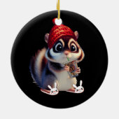 Cute Squirrel Coffee Funny Coffee Drink Squirre Keramisch Ornament (Achterkant)