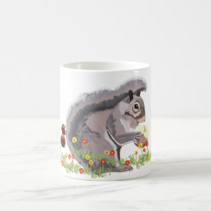 Cute Squirrel die een appel eet Koffiemok