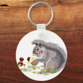 Cute Squirrel die een appel eet Sleutelhanger (Voorkant)