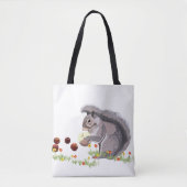 Cute Squirrel die een appel eet Tote Bag (Voorkant)