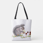 Cute Squirrel die een appel eet Tote Bag (Achterkant)