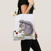 Cute Squirrel die een appel eet Tote Bag (Dichtbij)