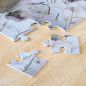 Cute Squirrel die opstaat in de sneeuwwinter Legpuzzel (Zijkant)