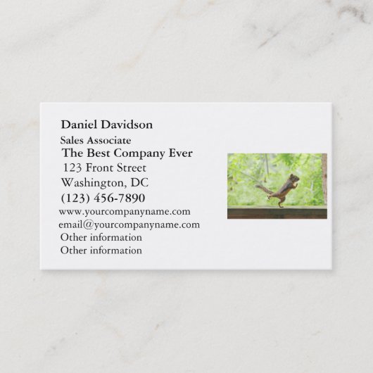 Cute Squirrel Doing Tai Chi Visitekaartje (Voorkant)