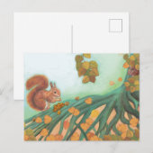 Cute Squirrel Eating Hazelnut Illustratie Briefkaart (Voorkant / Achterkant)