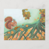 Cute Squirrel Eating Hazelnut Illustratie Briefkaart (Voorkant)