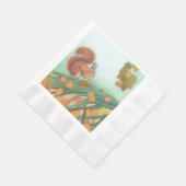 Cute Squirrel eet Hazelnut Illustratie Servet (Hoek)