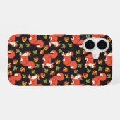 Cute Squirrel en Autumn Leaf Pattern iPhone 16 Hoesje (Achterkant horizontaal)