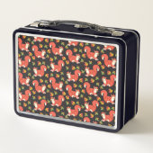 Cute Squirrel en Autumn Leaf Pattern Monogram (Achterkant)