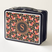 Cute Squirrel en Autumn Leaf Pattern Monogram (Voorkant)