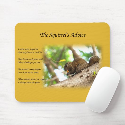 Cute Squirrel en gedicht Muismat (Met muis)