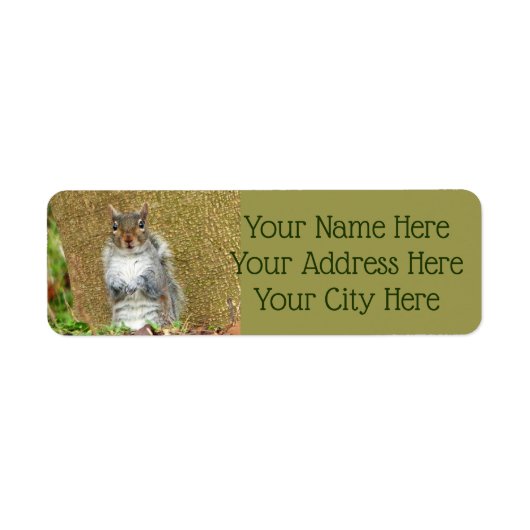 Cute Squirrel Etiket (Voorkant)