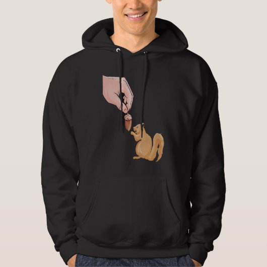 Cute Squirrel Feeding  Food Squirrel Cute Animal Hoodie (Voorkant)