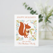 Cute Squirrel Feestdagenkaart (Staand voorkant)