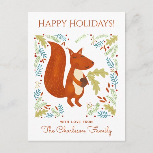 Cute Squirrel Feestdagenkaart (Voorkant)