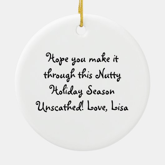 Cute Squirrel Foto gepersonaliseerd Keramisch Ornament (Achterkant)