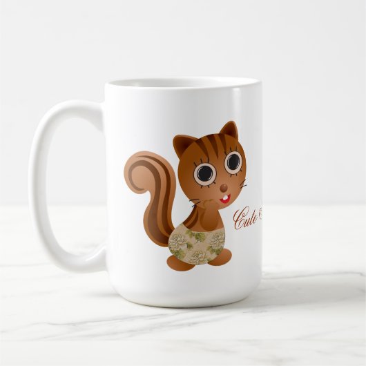 Cute Squirrel Girls Coffee Mok (Links)