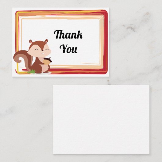 Cute Squirrel - Hartelijk dank Notitiekaartje (Voorkant / Achterkant)