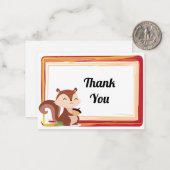 Cute Squirrel - Hartelijk dank Notitiekaartje (Voorkant / Achterkant in situ)