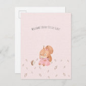 Cute Squirrel Having Tea Baby Girl Daughter Briefkaart (Voorkant / Achterkant)