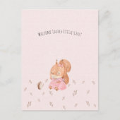 Cute Squirrel Having Tea Baby Girl Daughter Briefkaart (Voorkant)