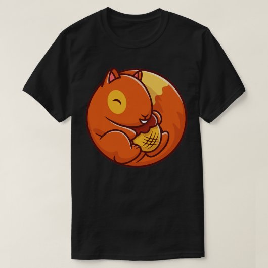Cute Squirrel Holding Acorn Nut T-shirt (Design voorkant)