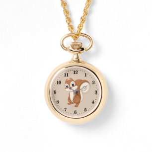 Cute squirrel houdt van beest horloge