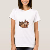 Cute Squirrel Hugging Giant Acorn T-shirt (Voorkant)