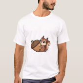 Cute Squirrel Hugging Giant Acorn T-shirt (Voorkant)