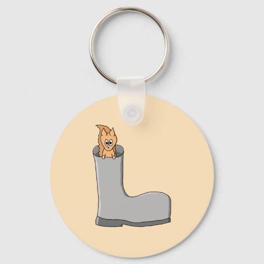 Cute Squirrel in een Boot. Sleutelhanger (Voorkant)