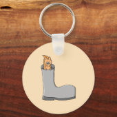 Cute Squirrel in een Boot. Sleutelhanger (Voorkant)