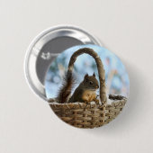 Cute Squirrel in een mandje in de winter Ronde Button 5,7 Cm (Voorkant /achterkant)