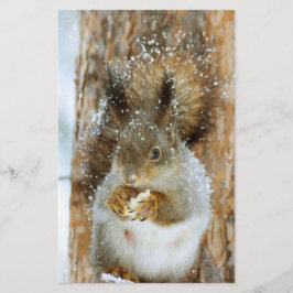 Cute Squirrel in een winterlandschap Briefpapier