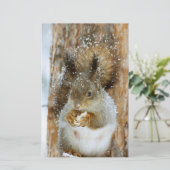 Cute Squirrel in een winterlandschap Briefpapier (Staand voorkant)