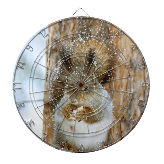 Cute Squirrel in een winterlandschap Dartbord (Voorkant)
