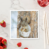 Cute Squirrel in een winterlandschap Servet (Insitu)