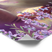 Cute Squirrel in Lavender Fields Kunst Nursery Poster (Hoek)