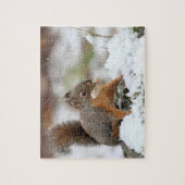 Cute Squirrel in sneeuw met pinda Legpuzzel (Verticaal)