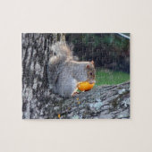 Cute Squirrel in Tree Eating Mini Pumpkin Difficul Legpuzzel (Horizontaal)