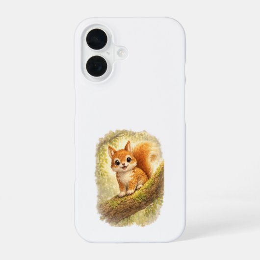 Cute Squirrel iPhone 16 Case Kawaii Forest Hoesje (Achterkant)