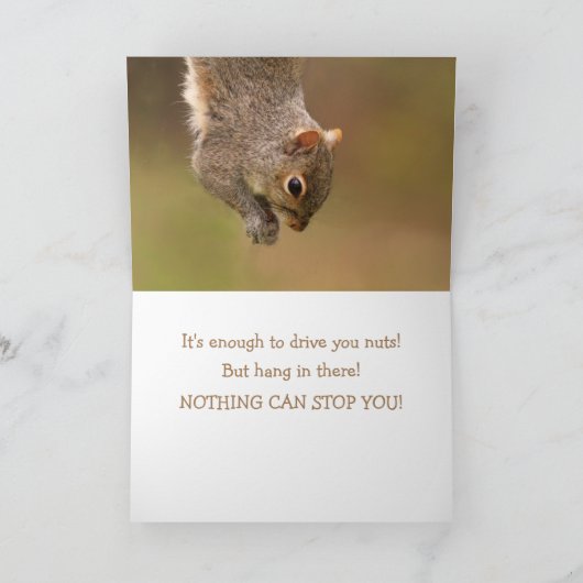 Cute Squirrel Joke Cancer Support Kaart (Binnen)