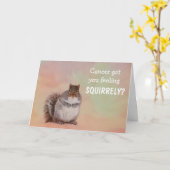 Cute Squirrel Joke Cancer Support Kaart (Gele Bloem)