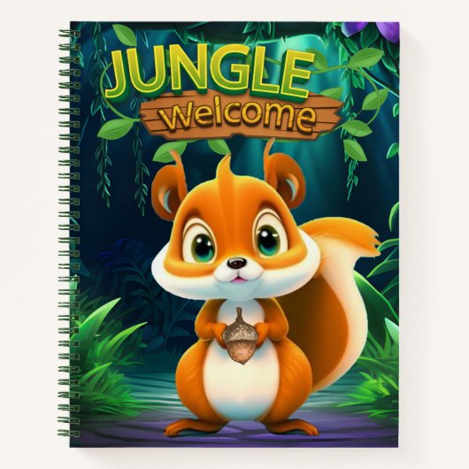 Cute Squirrel Jungle Welcome Woodland Wildlife 🐿 Notitieboek (Voorkant)
